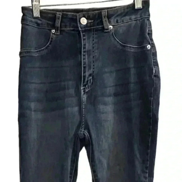 Akira Women's High Rise Skinny Jeans Sparkle Rhinestone Blue Size 9 - Picture 2 of 13